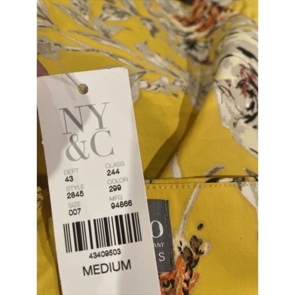 Soho New York Company Off Shoulder Top Medium Cropped Boho Floral Yellow NWT - Picture 6 of 7